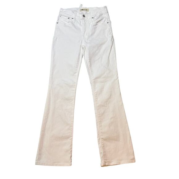 Madewell White Kick Out Crop Jeans 23 Mid Rise Ankle Flare Denim NWT - Picture 6 of 10